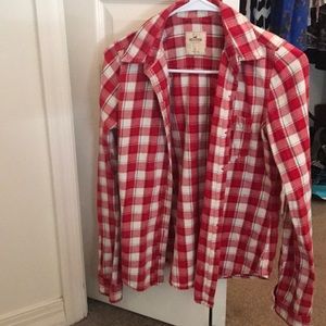 Hollister red flannel shirt